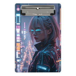 Minicarpeta De Pinza Cyberpunk Cityscape Poster Futurista Hembra Hacke