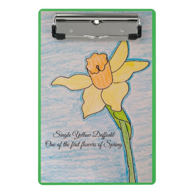 Minicarpeta De Pinza Daffodil amarillo único con centro Naranja (Anverso)