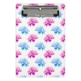 Minicarpeta De Pinza Dahlia rosa, Dahla azul, patrón floral, flores