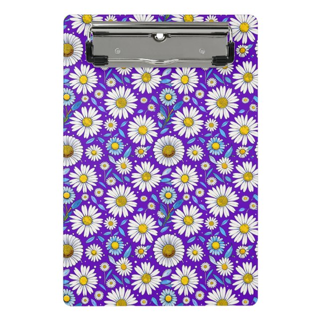 Minicarpeta De Pinza Daisies y hojas (Anverso)