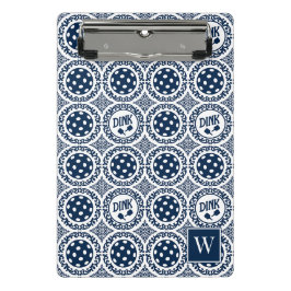 Minicarpeta De Pinza Damask Preppy de Pickleball – Motivo Navy Dink