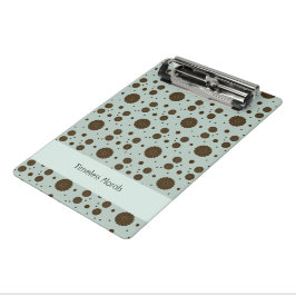 Minicarpeta De Pinza Dark Brown Micro Floral Sage Green