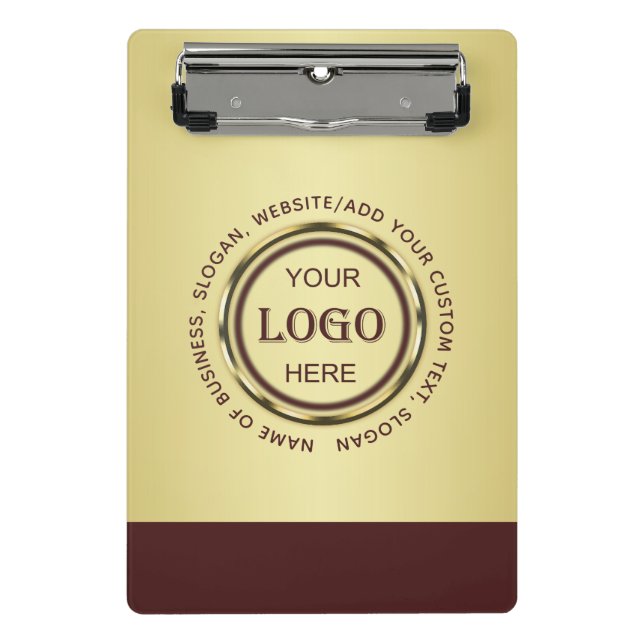 Minicarpeta De Pinza Dark-red gold design,Logo or Photo in gold circle, (Anverso)