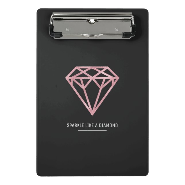 Minicarpeta De Pinza Diamante de oro Rosa (Anverso)
