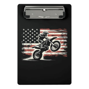 Minicarpeta De Pinza Dirt Bike Bandera Americana Motocross Biker Vintag