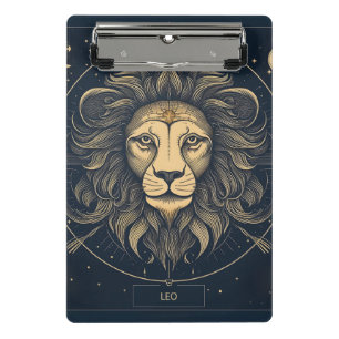 Minicarpeta De Pinza Diseño Astrológico Golden Leo Zodiac