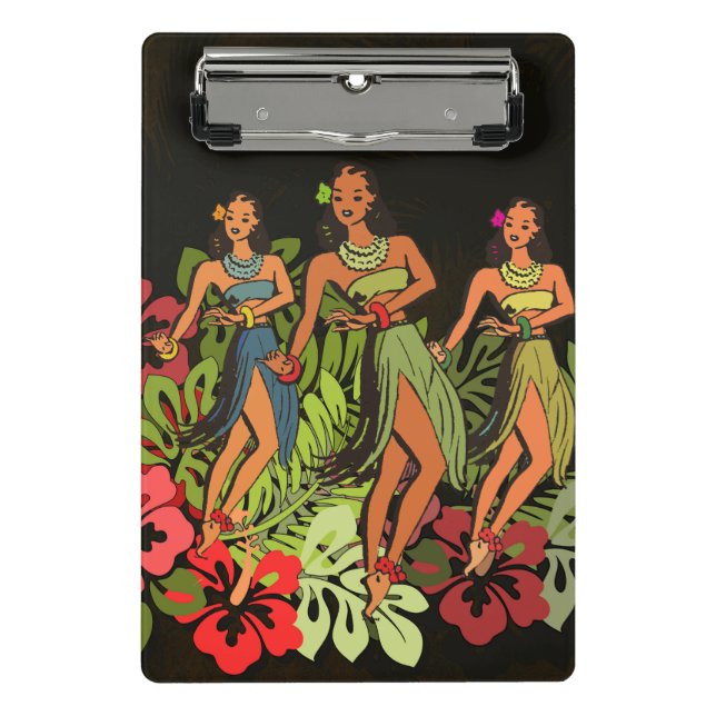 Minicarpeta De Pinza Diseño de arte Hawaii Aloha Palm Hula (Anverso)
