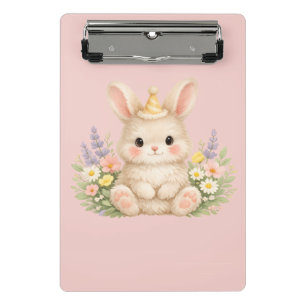 Minicarpeta De Pinza Diseño de Flor Silvestre de Conejo Esponjoso para