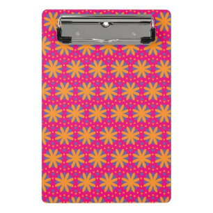 Minicarpeta De Pinza Diseño de flores geométricas coloridas