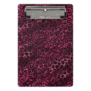 Minicarpeta De Pinza Diseño de la serie de Leopardo de Borgoña y Oro 9