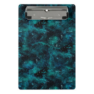Minicarpeta De Pinza Diseño de la serie Galaxia Verde Azulada 4