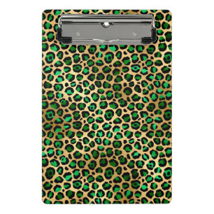 Minicarpeta De Pinza Diseño de la serie Safari Esmeralda y Oro 8