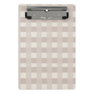 Minicarpeta De Pinza Diseño de tablero de ajedrez beige minimalista