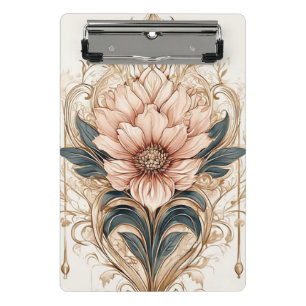 Minicarpeta De Pinza Diseño floral elegante con patrones ornamentados