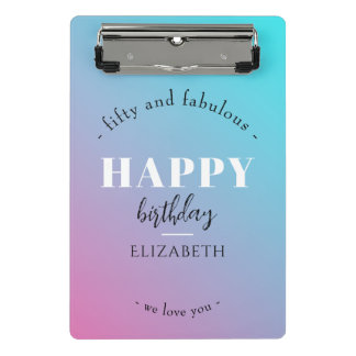 Minicarpeta De Pinza Diseño Minimalista de cumpleaños en colores pastel