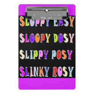 Minicarpeta De Pinza Disqueto diseño Easy Slinky negro con texto de col