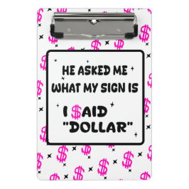 Minicarpeta De Pinza Dólar es mi signo – Diseño de agitación rosa calie