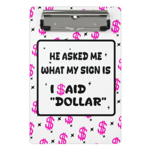 Minicarpeta De Pinza Dólar es mi signo – Diseño de agitación rosa calie