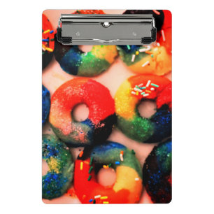 Minicarpeta De Pinza Donuts de arcoiris  