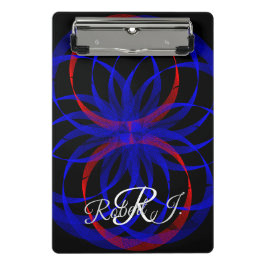 Minicarpeta De Pinza Double Blueberry Color Geometric Mini Clipboard