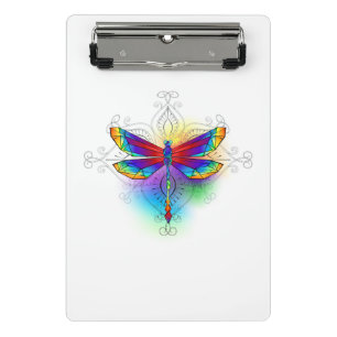 Minicarpeta De Pinza Dragón poligonal arcoiris
