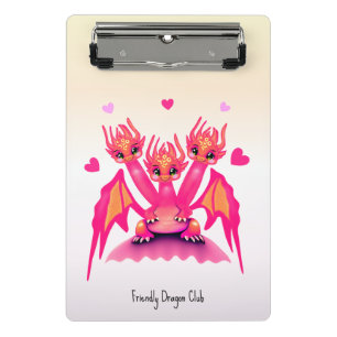 Minicarpeta De Pinza Dragones rosados