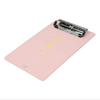 Minicarpeta De Pinza Dream Plan Do Small Clipboard pink golden