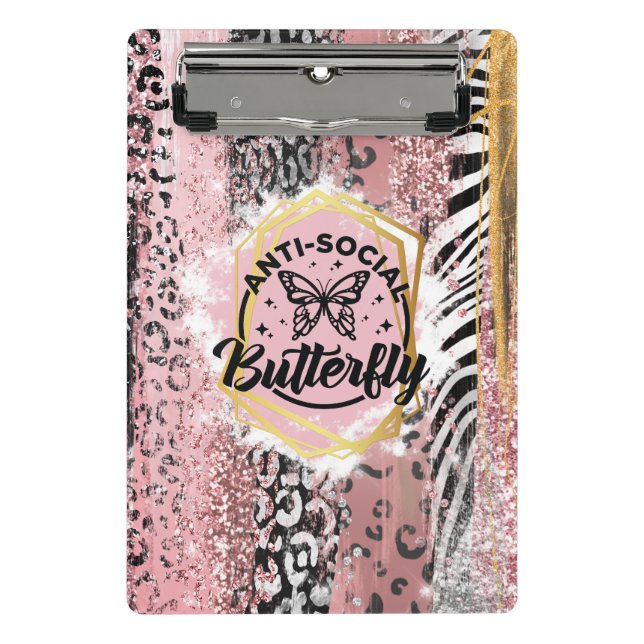 Minicarpeta De Pinza El miniportapapeles anti-mariposa social (Anverso)