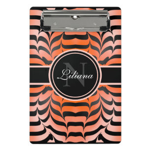 Minicarpeta De Pinza Elegante Naranja estético e impresión de piel de t