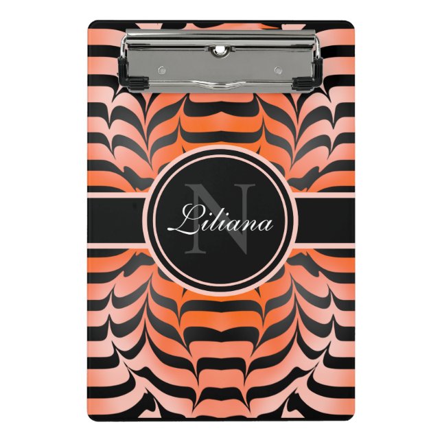 Minicarpeta De Pinza Elegante Naranja estético e impresión de piel de t (Anverso)