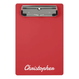 Minicarpeta De Pinza Elegante Rojo Claro Minimalista Un Solo Color
