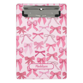 Minicarpeta De Pinza Encantador patrón de lazo rosa