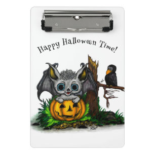 Minicarpeta De Pinza Esperando Halloween, Murciélago y Cuervo Lindos