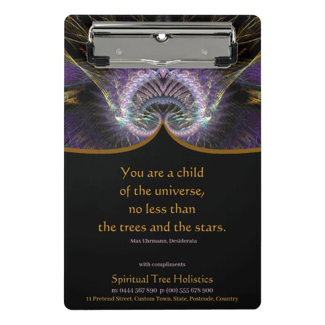 Minicarpeta De Pinza Estacionamiento holístico del árbol espiritual (Anverso)