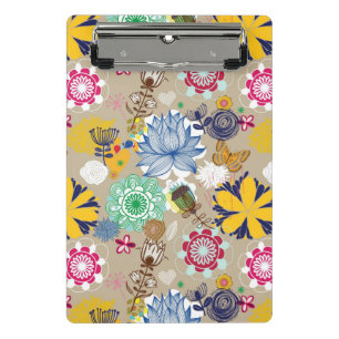 Minicarpeta De Pinza Estampado de flores en el estilo retro 3