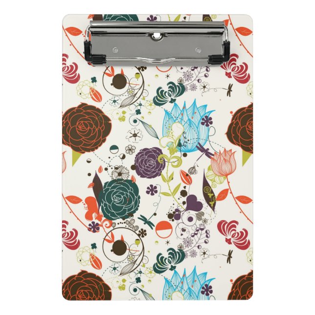 Minicarpeta De Pinza Estampado de flores retro 2 2 (Anverso)