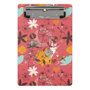 Minicarpeta De Pinza Estampado de flores retro 3