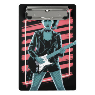 Minicarpeta De Pinza Estrella de Rock Rebelde: Guitarrista Femenina en 