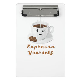Minicarpeta De Pinza Exprésate – Camiseta Divertida de Café Sonriente