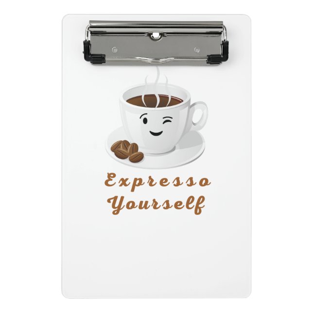 Minicarpeta De Pinza Exprésate – Camiseta Divertida de Café Sonriente (Anverso)