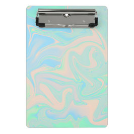 Minicarpeta De Pinza Falsa textura iridiscente olográfica líquida