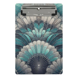 Minicarpeta De Pinza Fans de Art Nouveau Blue and Silver