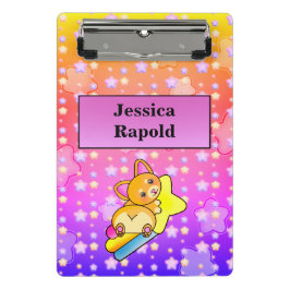 Minicarpeta De Pinza Feliz Corgi con hermosas estrellas pasteles