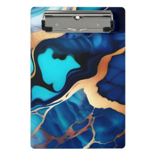 Minicarpeta De Pinza Flamante dorado azul trenzado