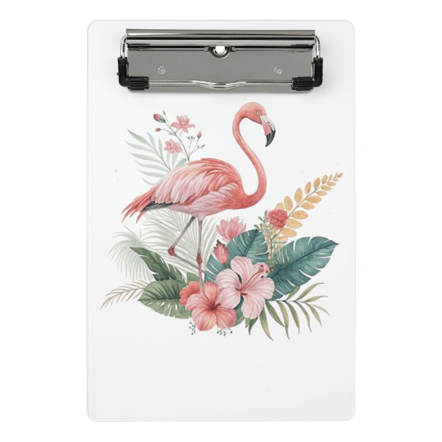 Minicarpeta De Pinza Flamenco Con Flores (Anverso)