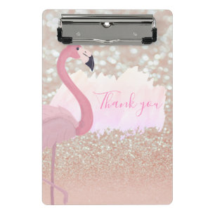 Minicarpeta De Pinza Flamingo De Color Rosa Moderno, Gracias
