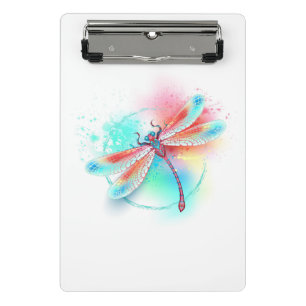 Minicarpeta De Pinza Fléon roja sobre fondo acuarela