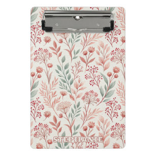 Minicarpeta De Pinza Flor de cerezo rosa, patrón de flores y hojas