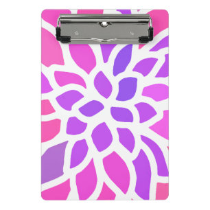 Minicarpeta De Pinza Flor Hippie Rosa Retro Moderno