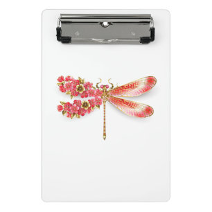 Minicarpeta De Pinza Flor libélula con sakura de joyas